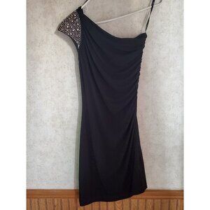 Allen B. Womens Dress Size XS Black One Sleeve With Embellished Shoulder